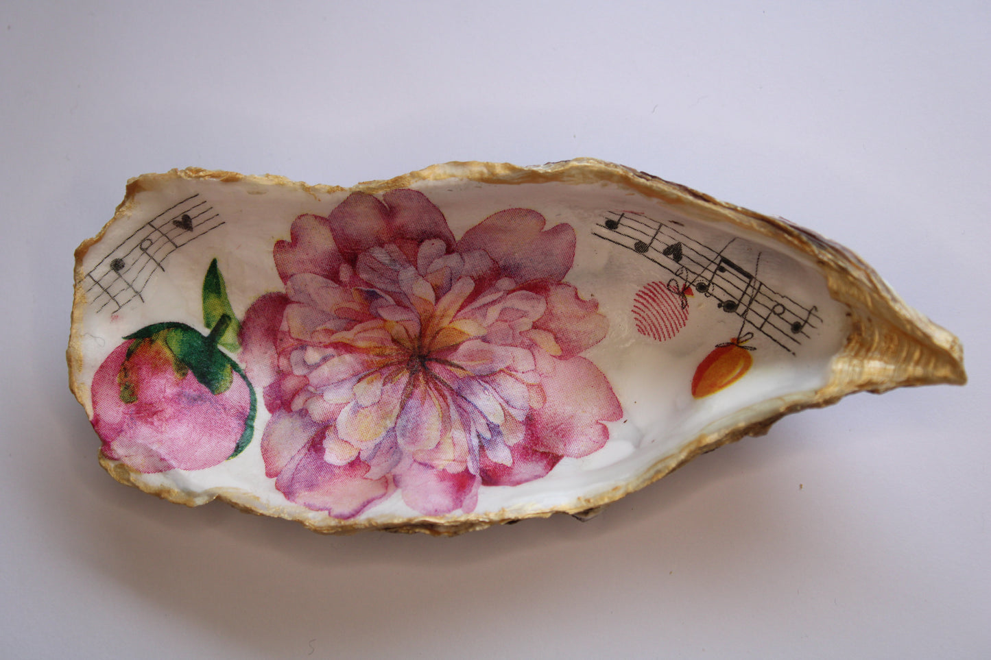 peony rose flower with musical notes