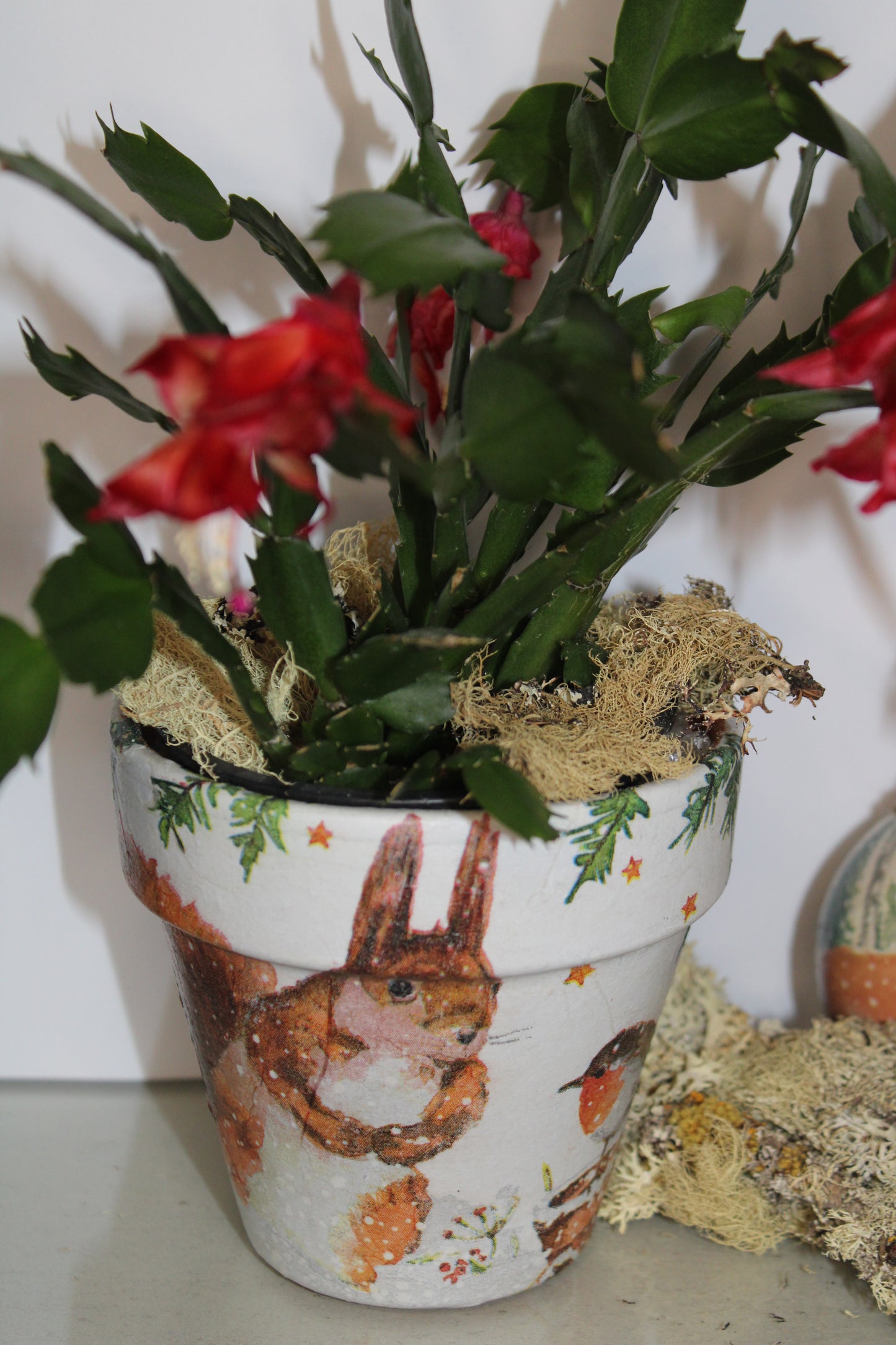 Decoupage terra cotta pot