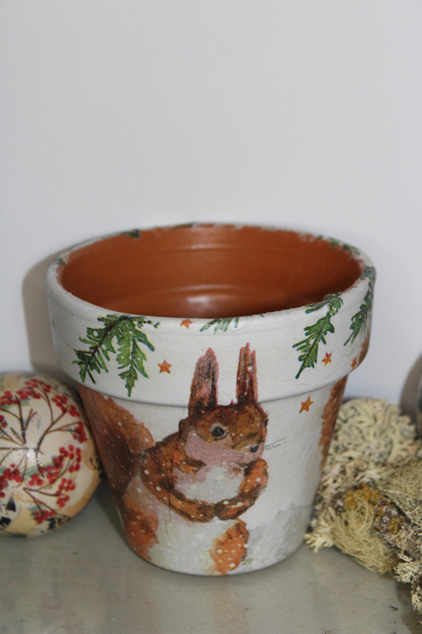 Decoupage terra cotta pot