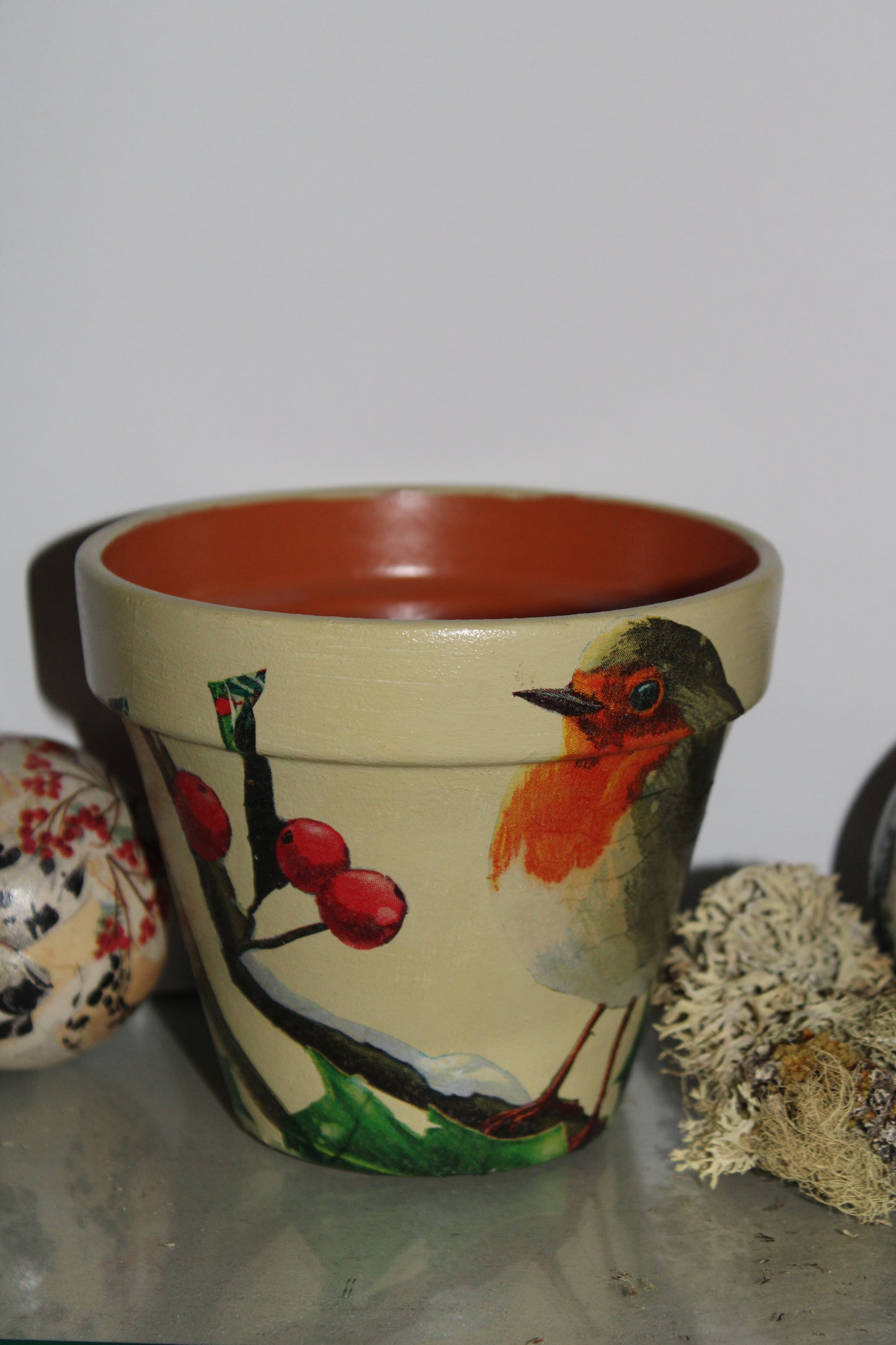 Decoupage terra cotta pot