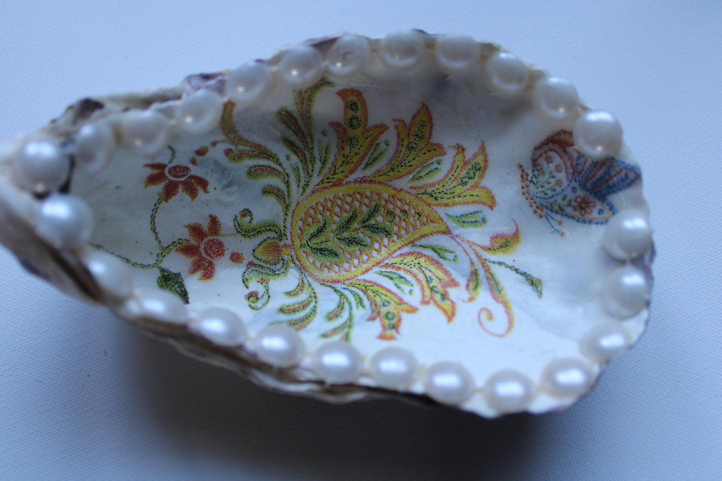 oyster shell decoupage jewellery dishes  handmade